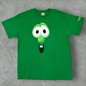 Vintage Y2K Big Idea Veggie Tales Larry The Cucumber Cartoon Face Graphic - XL